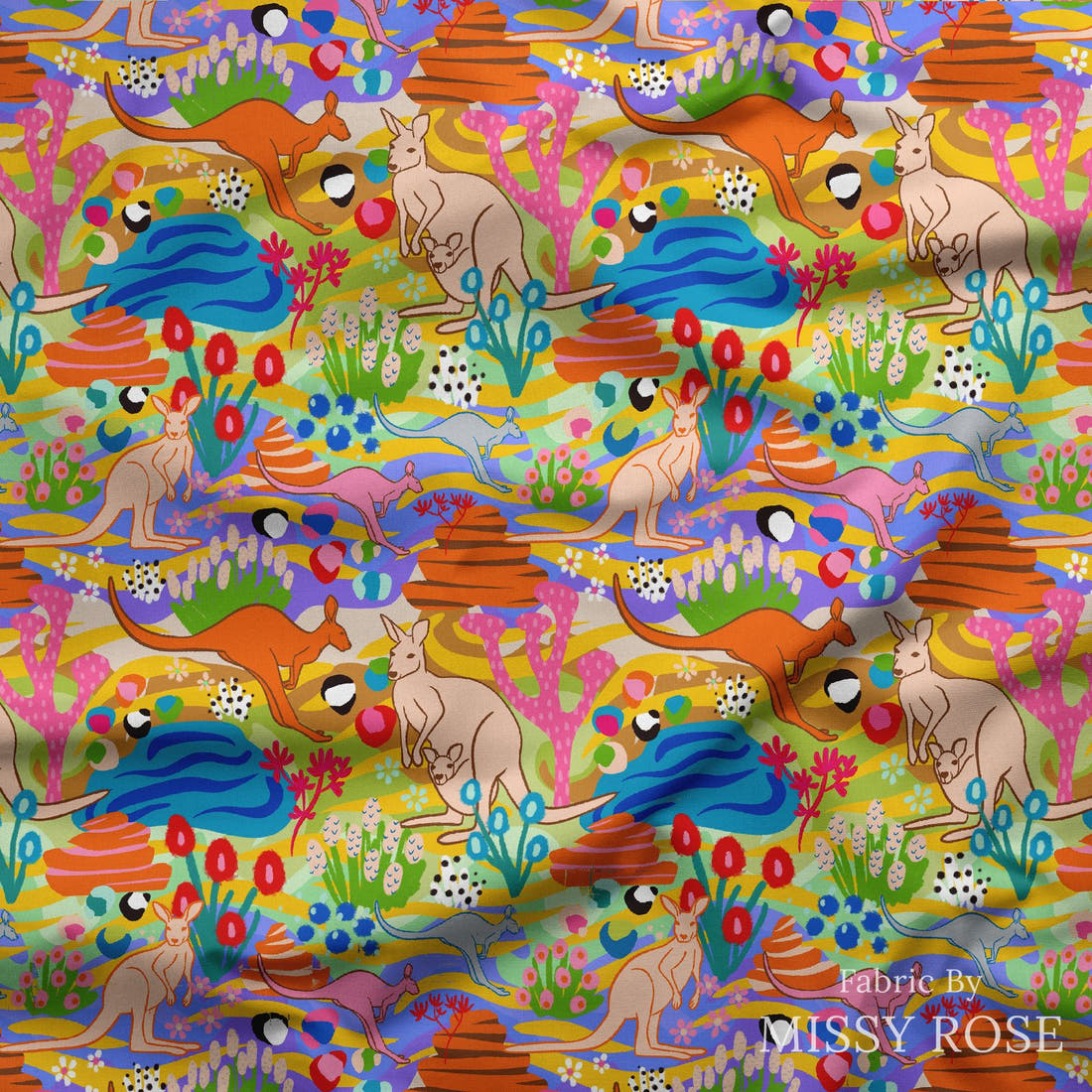 Studio Saturate Fabric 58 draped fabric mockup - custom printed fabric by the metre | Fabric by Missy Rose