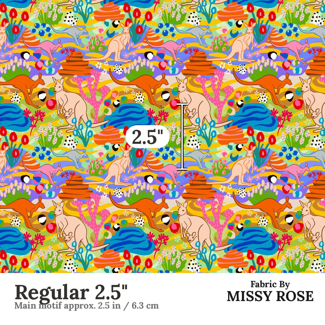 Studio Saturate Fabric 58 Regular 2.5 inch print scale guide | Fabric by Missy Rose