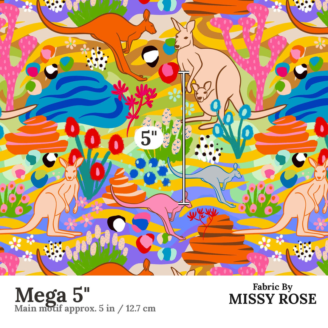 Studio Saturate Fabric 58 Mega 5 inch print scale guide | Fabric by Missy Rose
