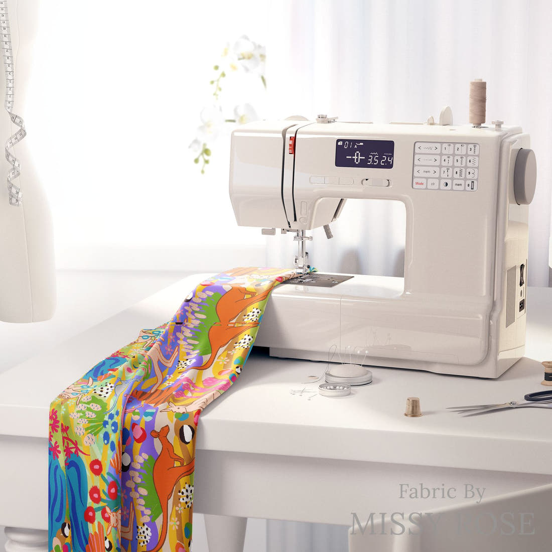 Studio Saturate Fabric 58 on a sewing machine - premium fabric for sewing projects | Fabric by Missy Rose