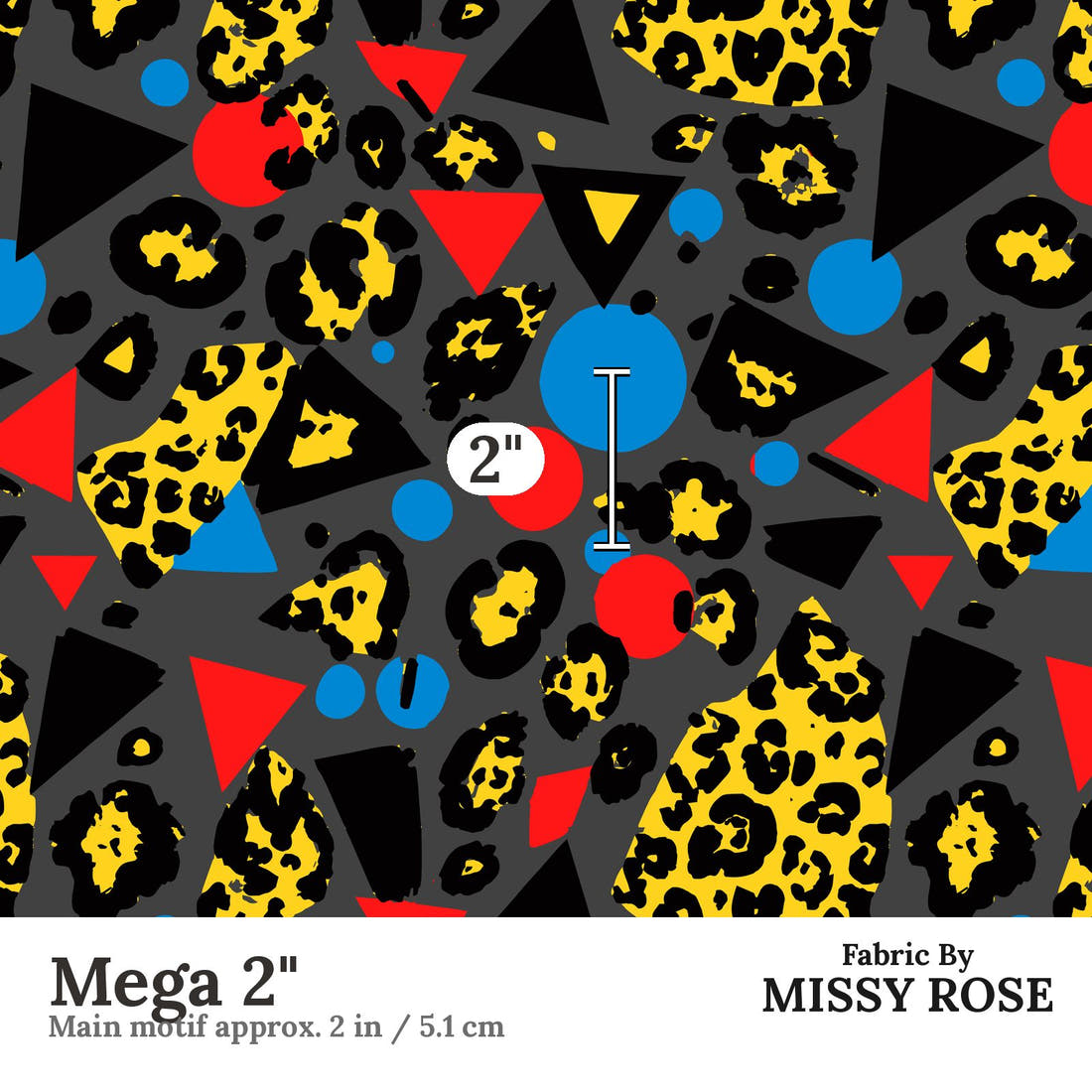 Studio Saturate Fabric 60 Mega 2 inch print scale guide | Fabric by Missy Rose