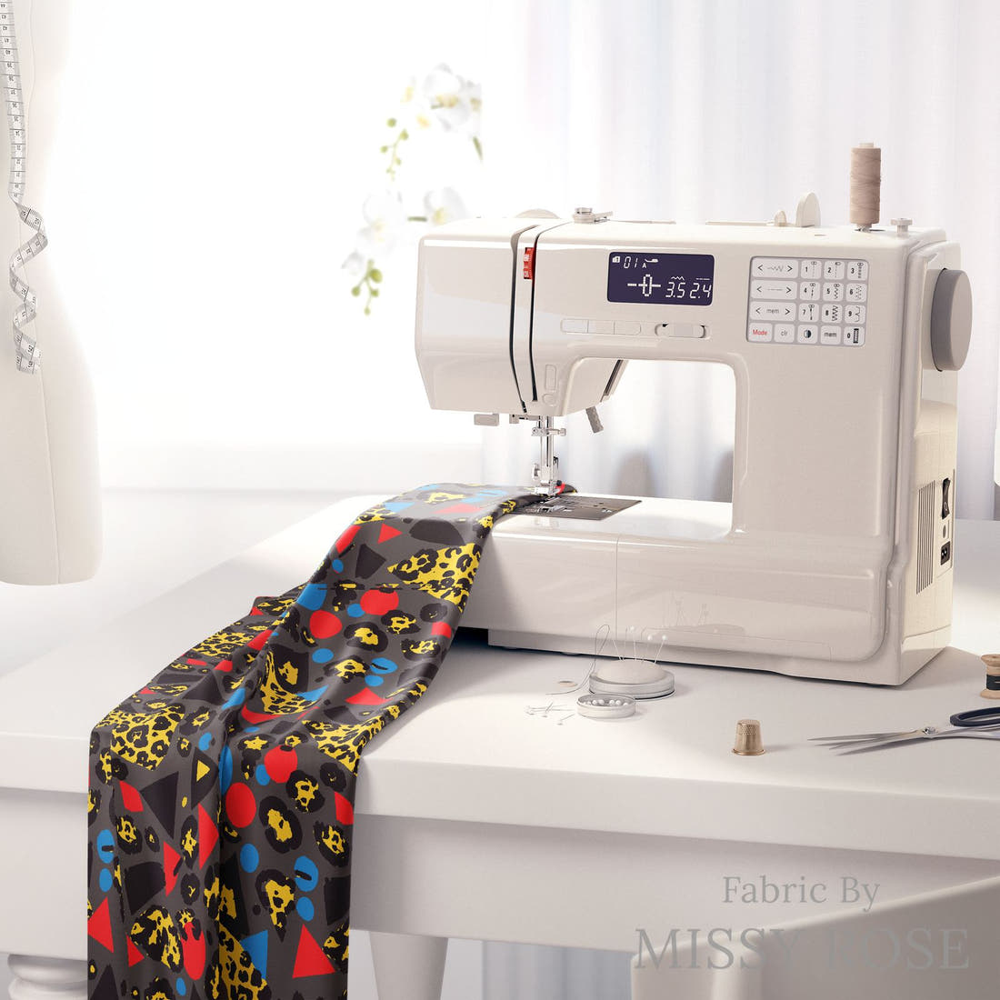Studio Saturate Fabric 60 on a sewing machine - premium fabric for sewing projects | Fabric by Missy Rose