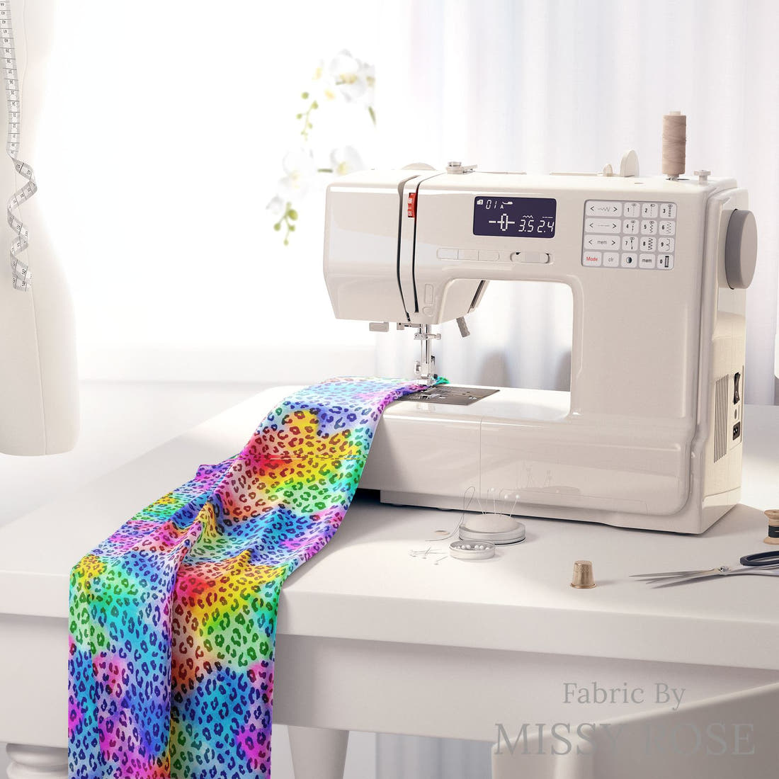 Studio Saturate Fabric 61 on a sewing machine - premium fabric for sewing projects | Fabric by Missy Rose