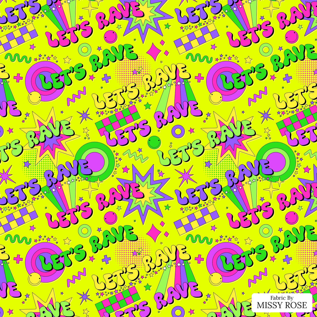 Studio Saturate Fabric 62 - flat view of the print, zoom in for detail | Fabric by Missy Rose