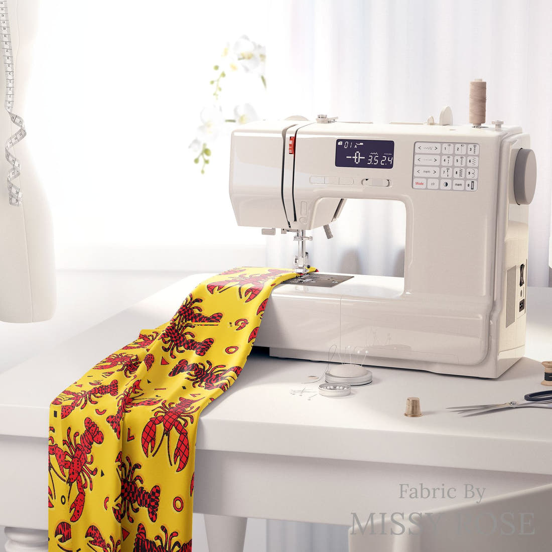 Studio Saturate Fabric 64 on a sewing machine - premium fabric for sewing projects | Fabric by Missy Rose