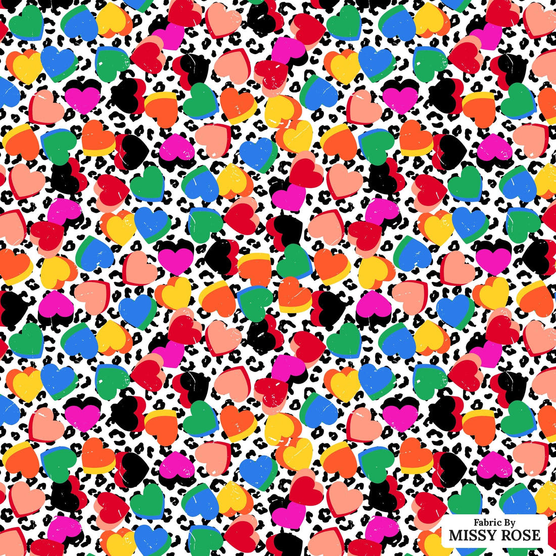 Studio Saturate Fabric 65 - flat view of the print, zoom in for detail | Fabric by Missy Rose