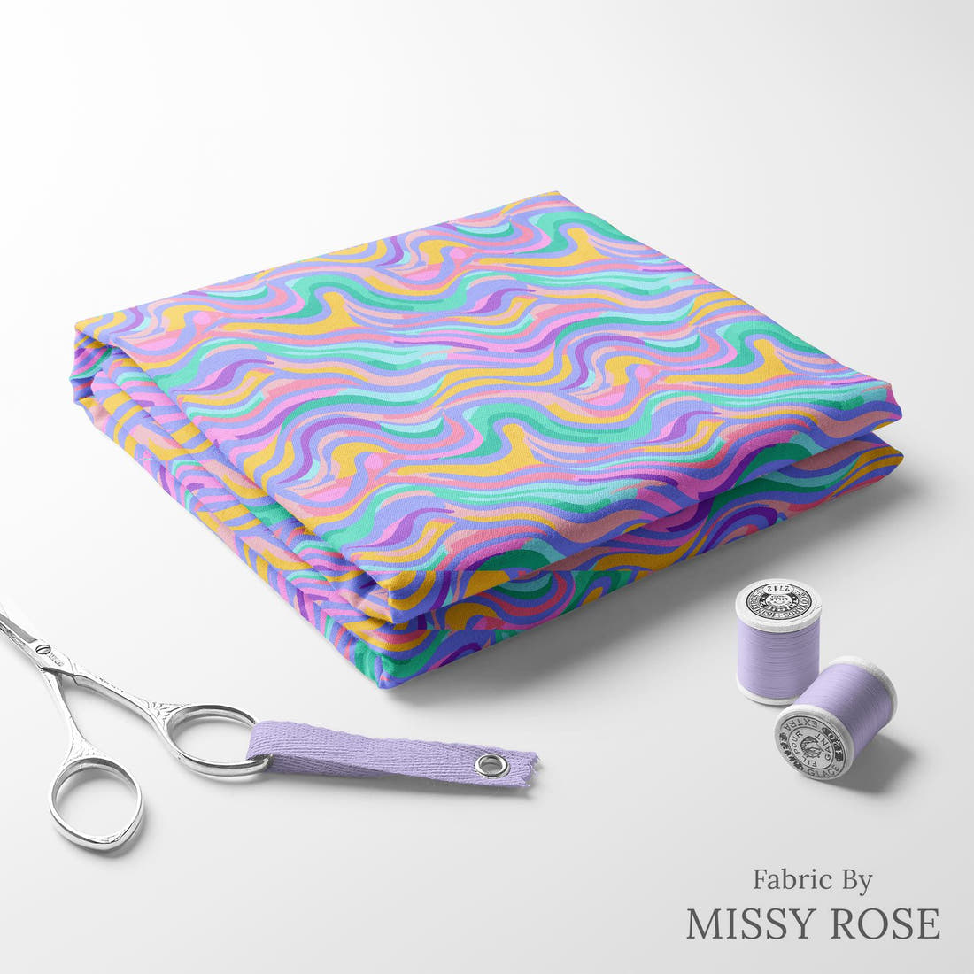 Studio Saturate Fabric 66 folded fabric stack with matching thread - pre-order fabric Australia | Fabric by Missy Rose