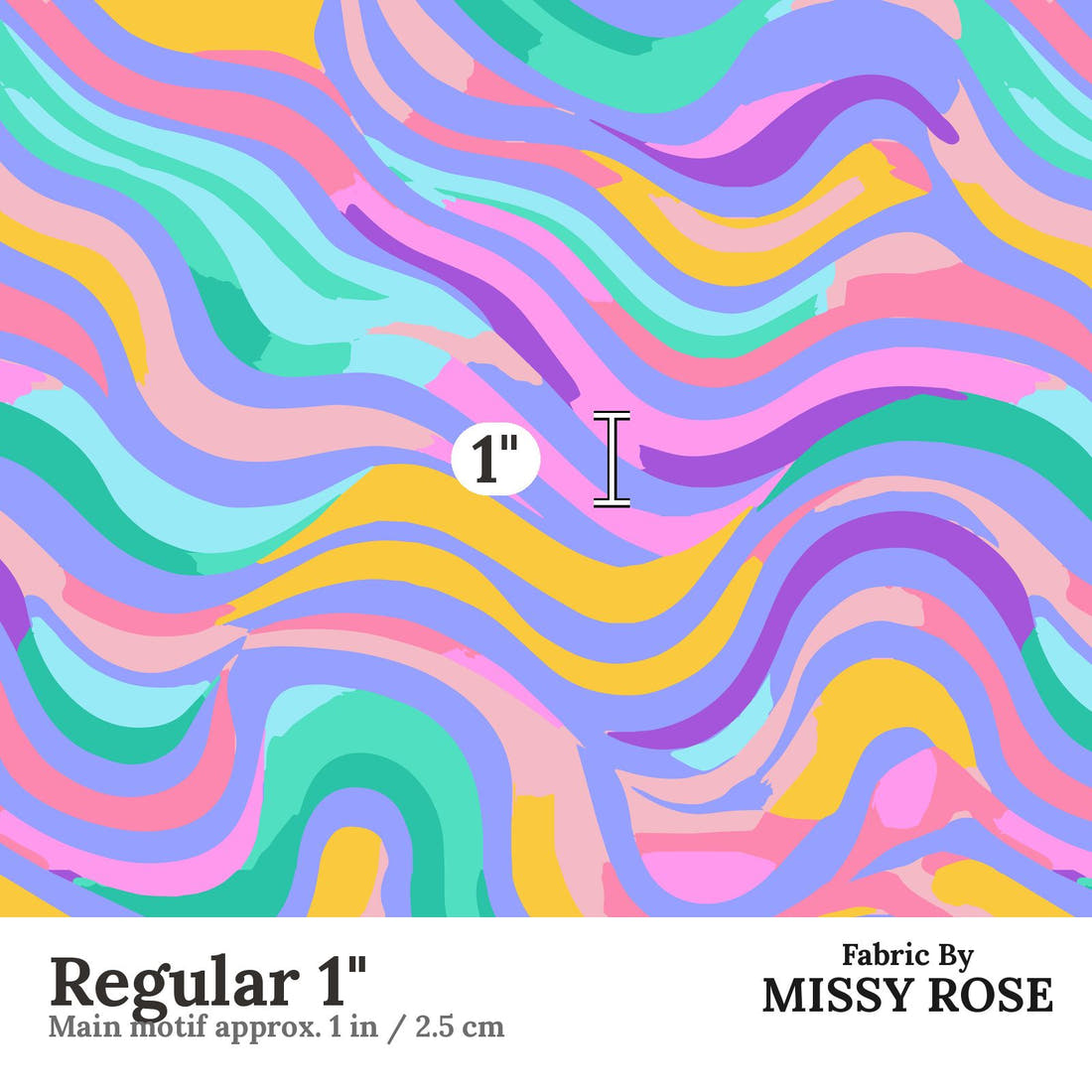 Studio Saturate Fabric 66 Regular 1 inch print scale guide | Fabric by Missy Rose