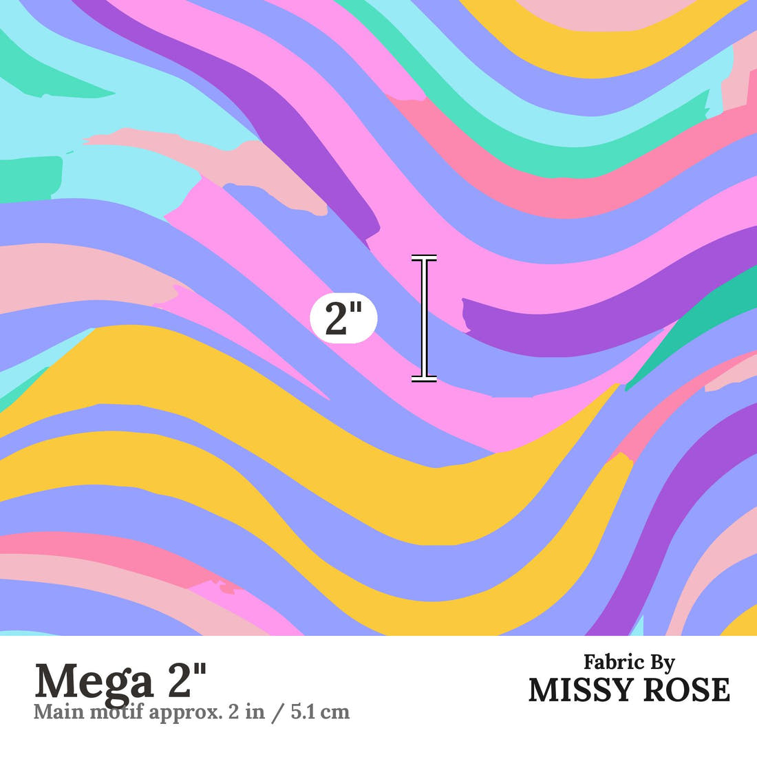 Studio Saturate Fabric 66 Mega 2 inch print scale guide | Fabric by Missy Rose