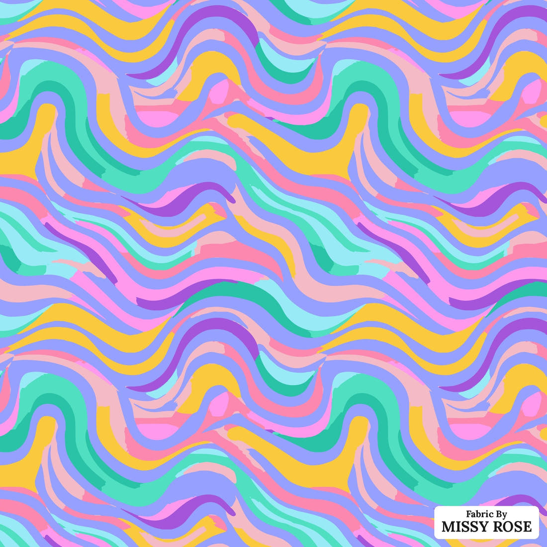 Studio Saturate Fabric 66 - flat view of the print, zoom in for detail | Fabric by Missy Rose