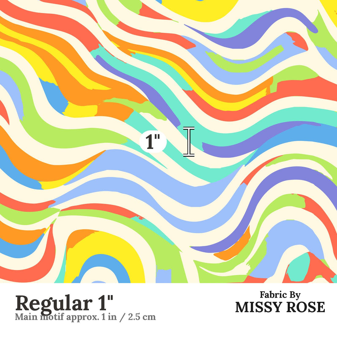 Studio Saturate Fabric 67 Regular 1 inch print scale guide | Fabric by Missy Rose
