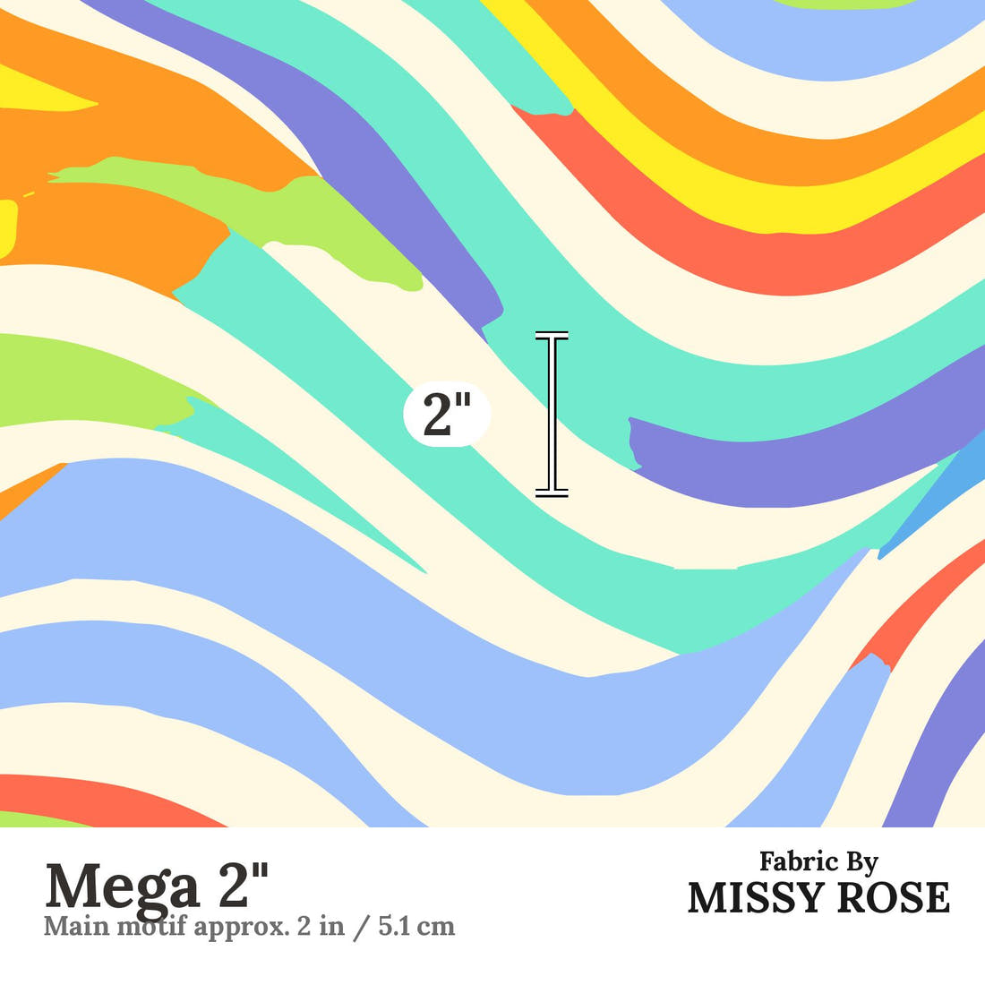 Studio Saturate Fabric 67 Mega 2 inch print scale guide | Fabric by Missy Rose