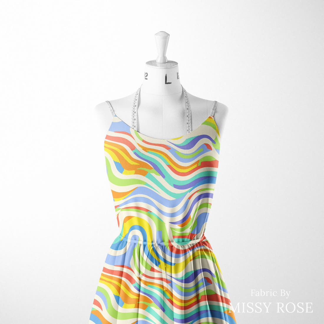 Studio Saturate Fabric 67 sewn into a women's dress - see how the print looks made up | Fabric by Missy Rose