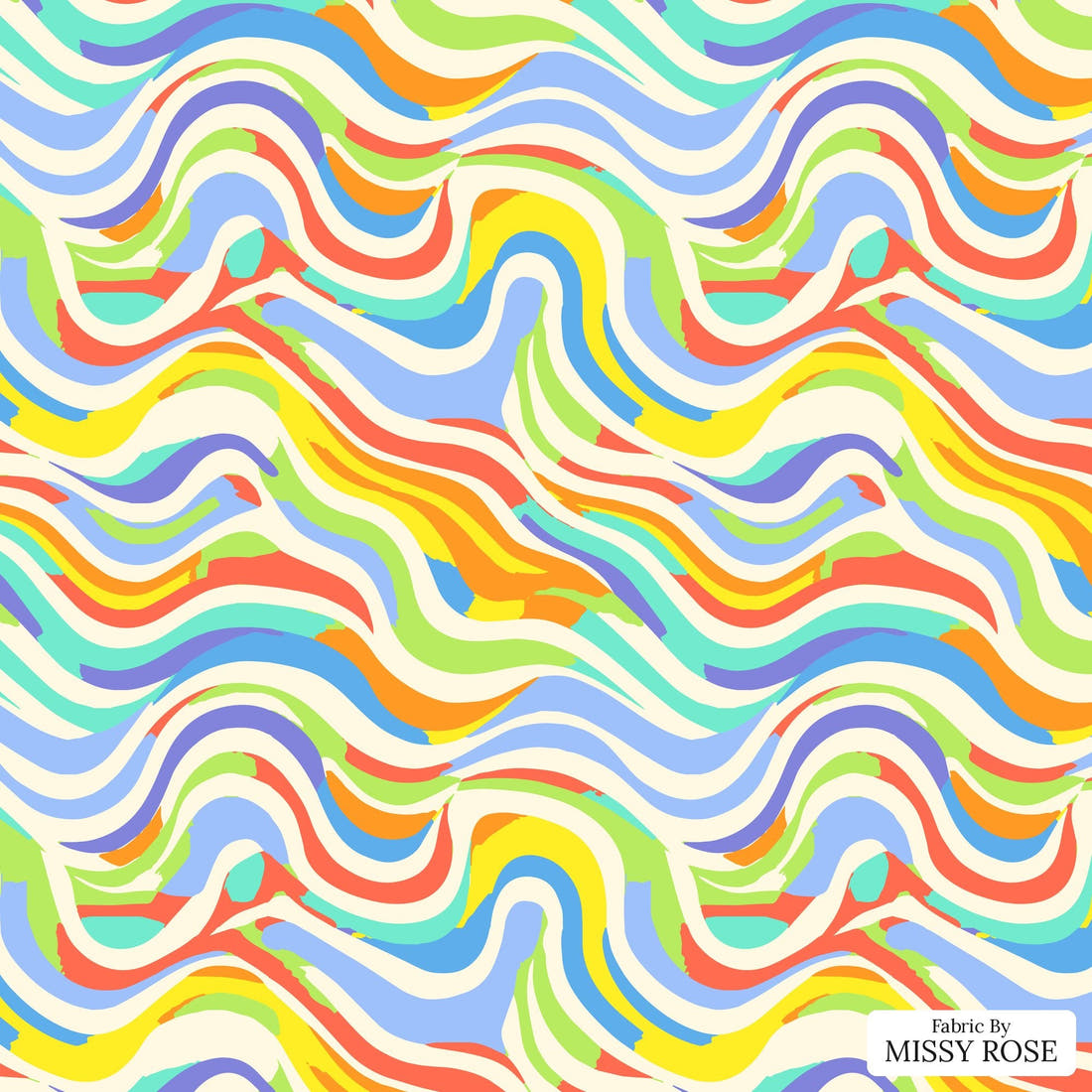Studio Saturate Fabric 67 - flat view of the print, zoom in for detail | Fabric by Missy Rose