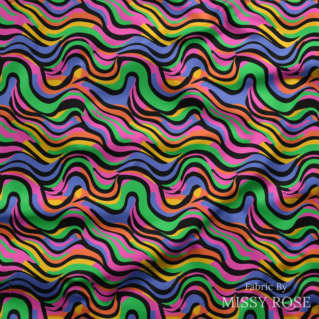 Studio Saturate Fabric 68 draped fabric mockup - custom printed fabric by the metre | Fabric by Missy Rose