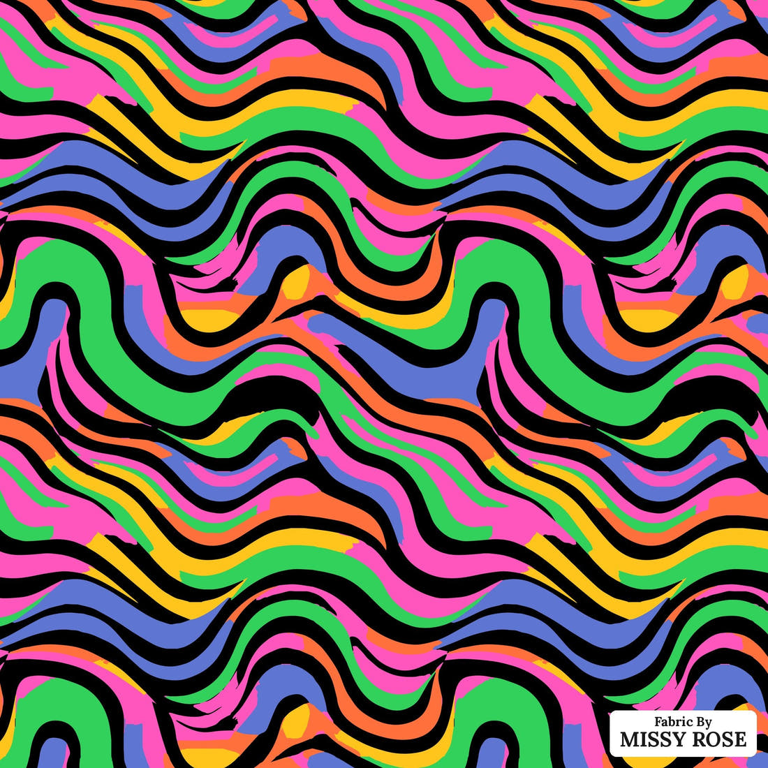 Studio Saturate Fabric 68 - flat view of the print, zoom in for detail | Fabric by Missy Rose