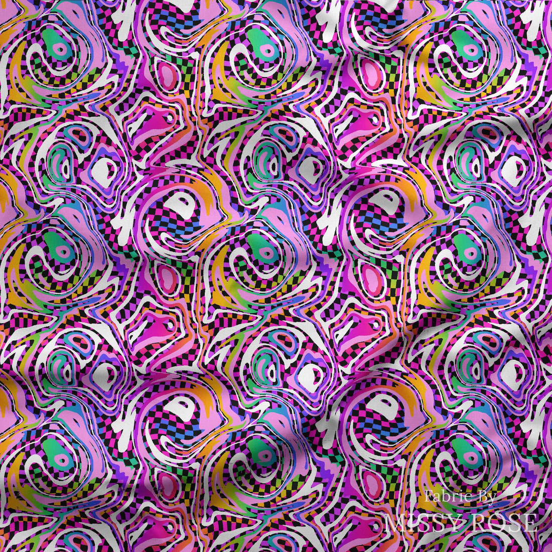 Studio Saturate Fabric 69 draped fabric mockup - custom printed fabric by the metre | Fabric by Missy Rose