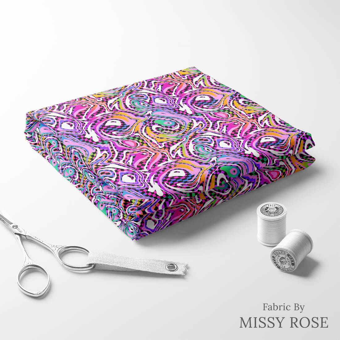 Studio Saturate Fabric 69 folded fabric stack with matching thread - pre-order fabric Australia | Fabric by Missy Rose