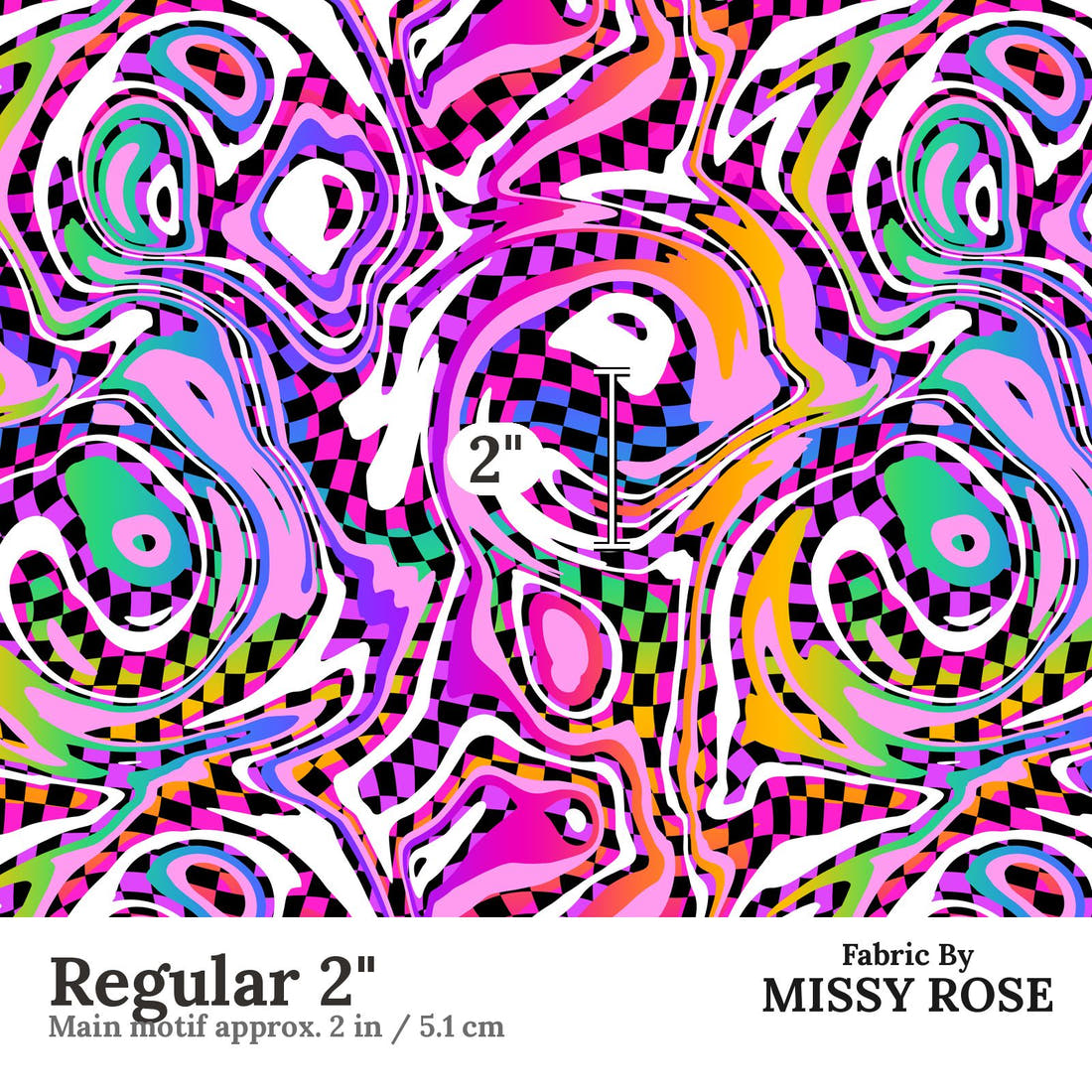 Studio Saturate Fabric 69 Regular 2 inch print scale guide | Fabric by Missy Rose