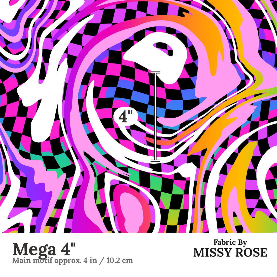 Studio Saturate Fabric 69 Mega 4 inch print scale guide | Fabric by Missy Rose