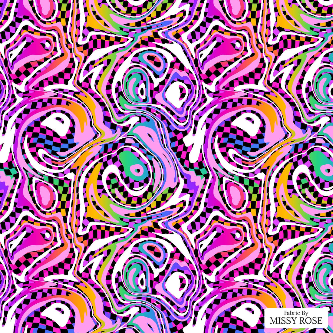 Studio Saturate Fabric 69 - flat view of the print, zoom in for detail | Fabric by Missy Rose