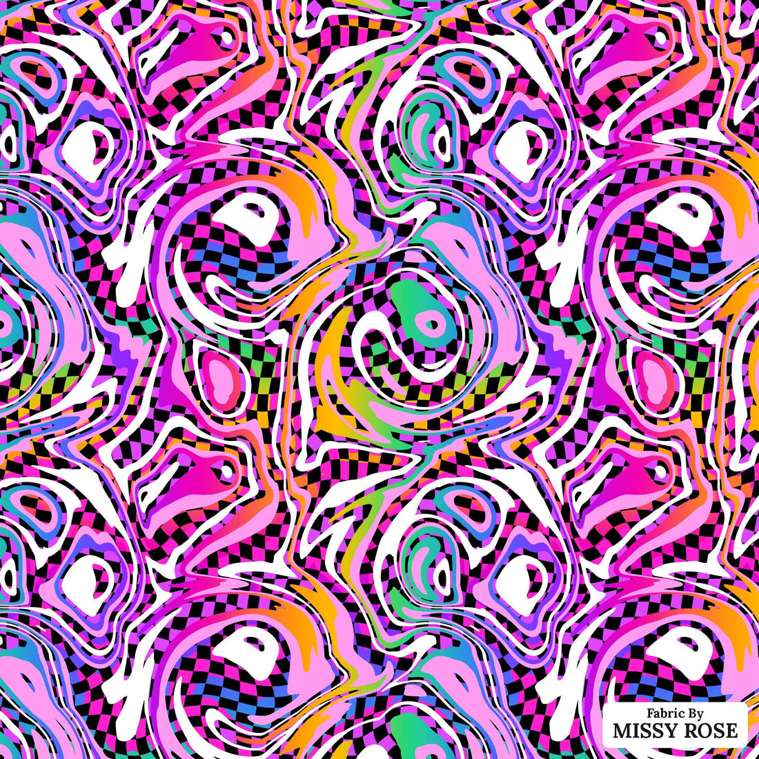Studio Saturate Fabric 69 - flat view of the print, zoom in for detail | Fabric by Missy Rose