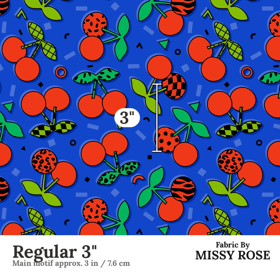 Studio Saturate Fabric 70 Regular 3 inch print scale guide | Fabric by Missy Rose