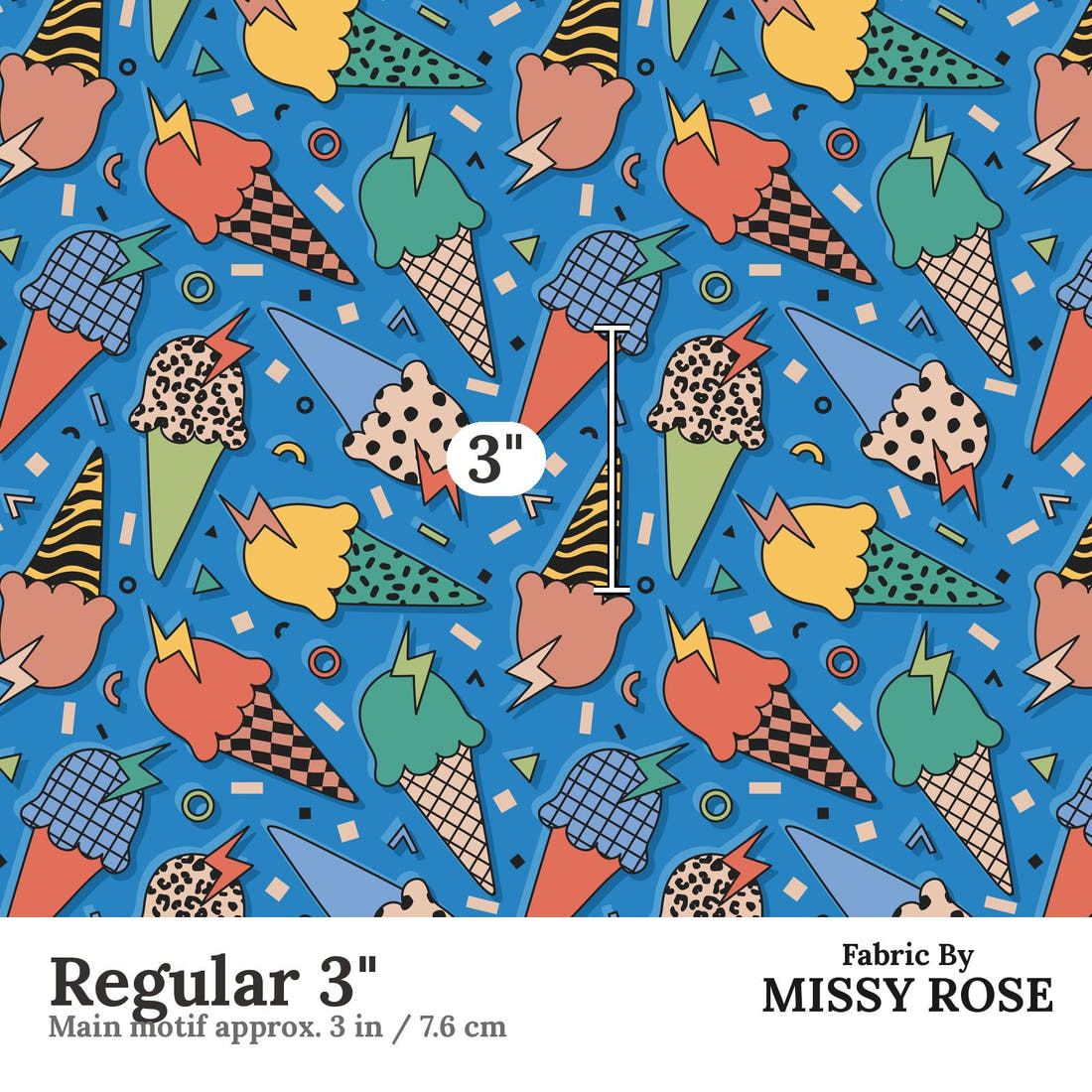 Studio Saturate Fabric 71 Regular 3 inch print scale guide | Fabric by Missy Rose