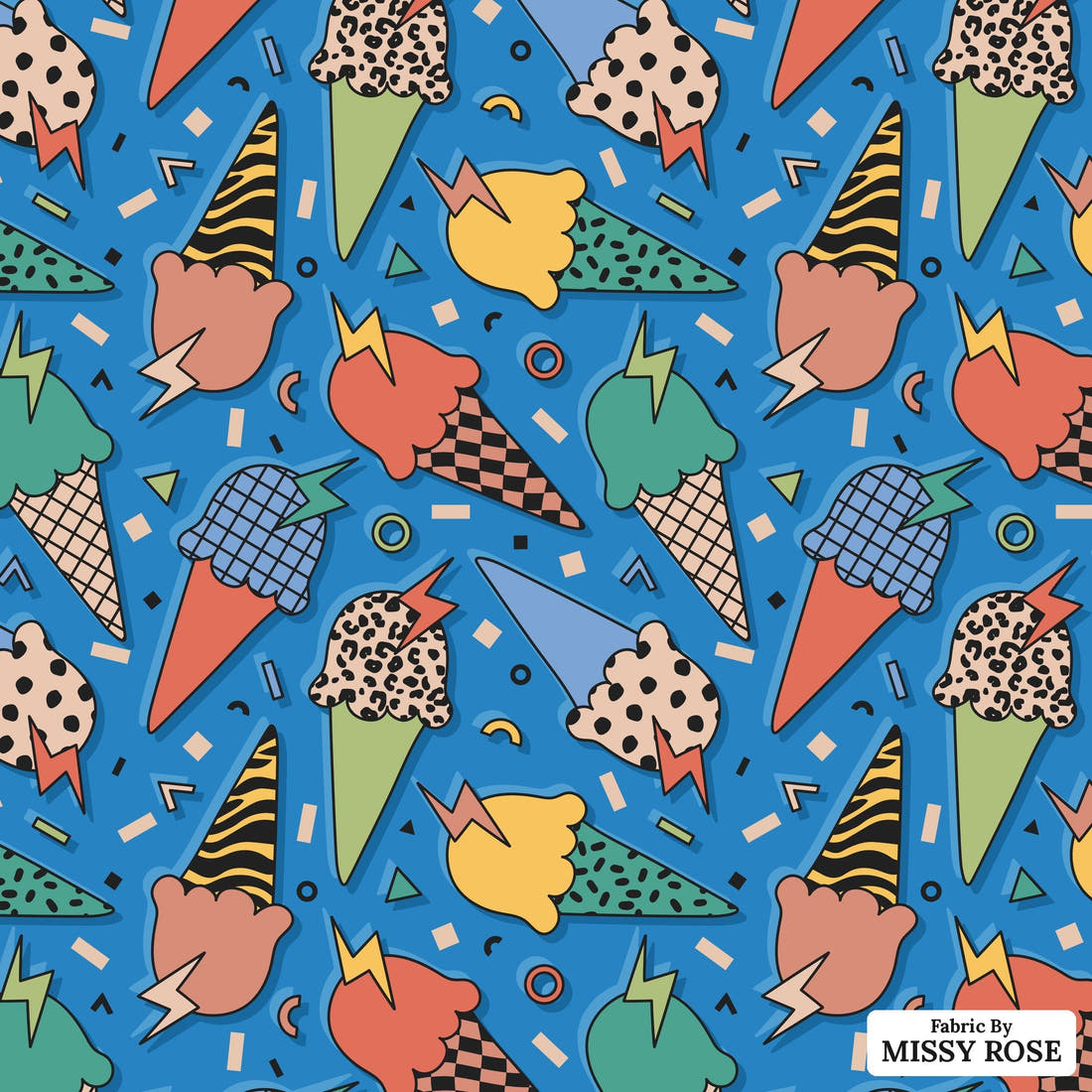 Studio Saturate Fabric 71 - flat view of the print, zoom in for detail | Fabric by Missy Rose