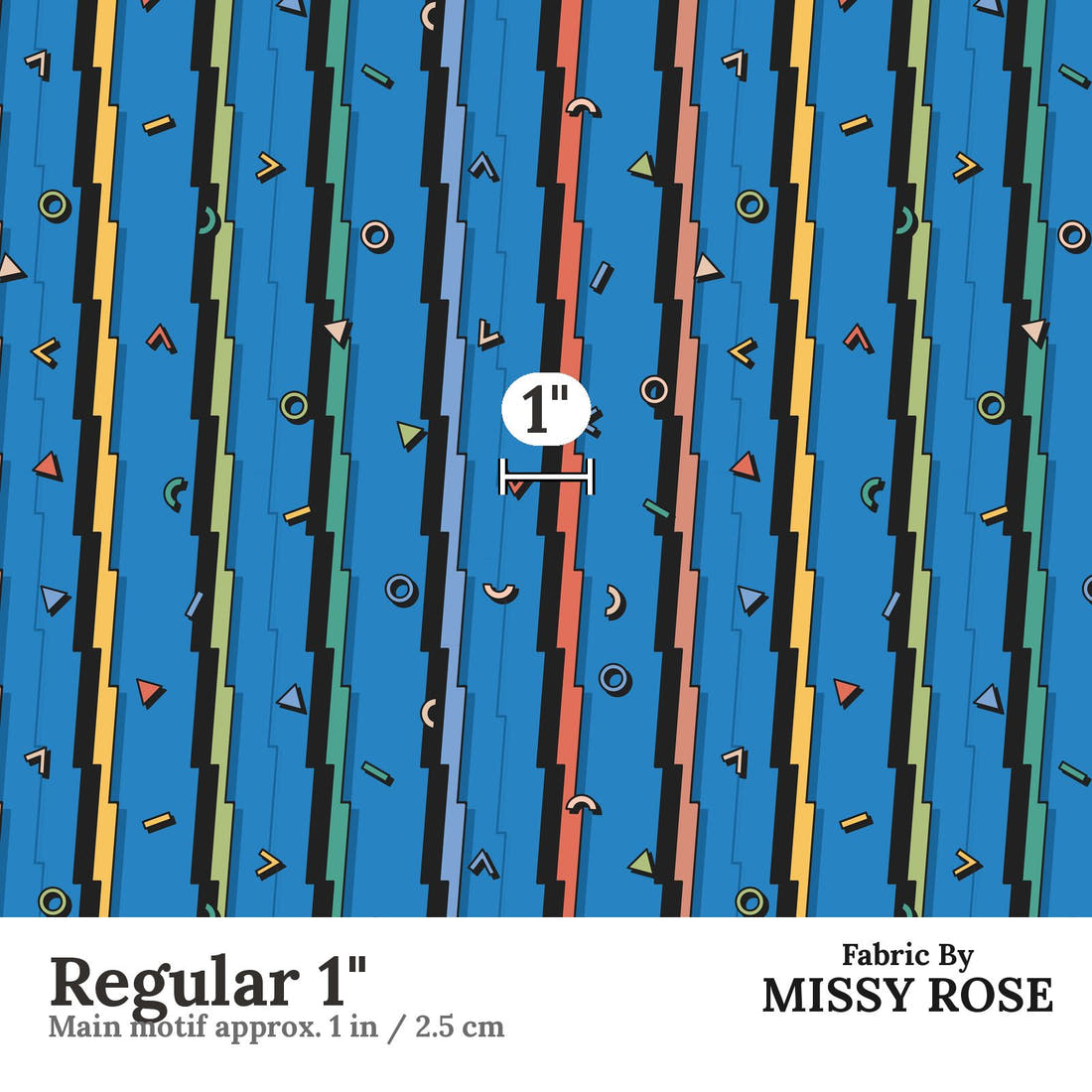 Studio Saturate Fabric 72 Regular 1 inch print scale guide | Fabric by Missy Rose