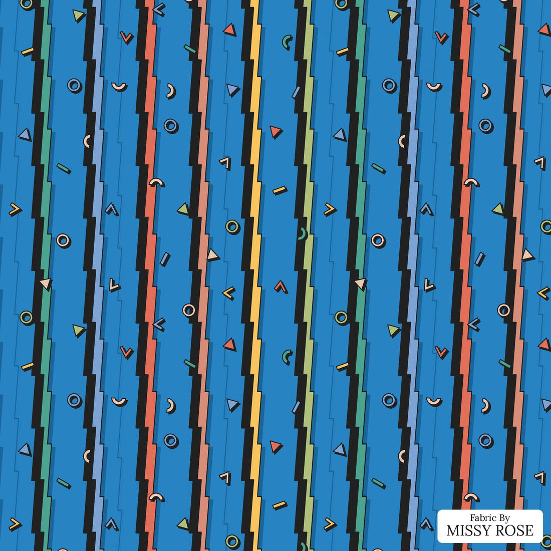 Studio Saturate Fabric 72 - flat view of the print, zoom in for detail | Fabric by Missy Rose