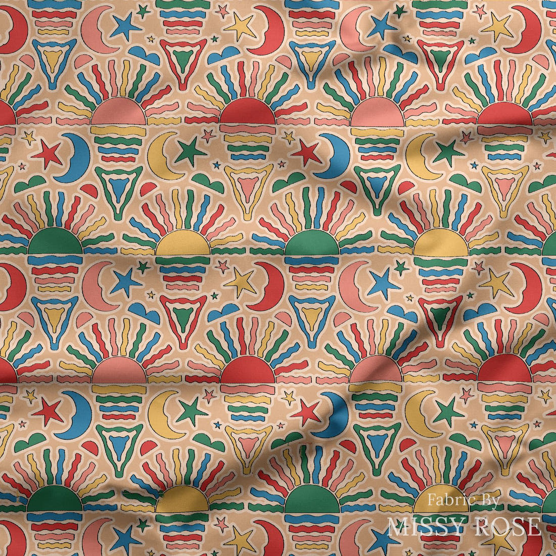 Studio Saturate Fabric 73 draped fabric mockup - custom printed fabric by the metre | Fabric by Missy Rose