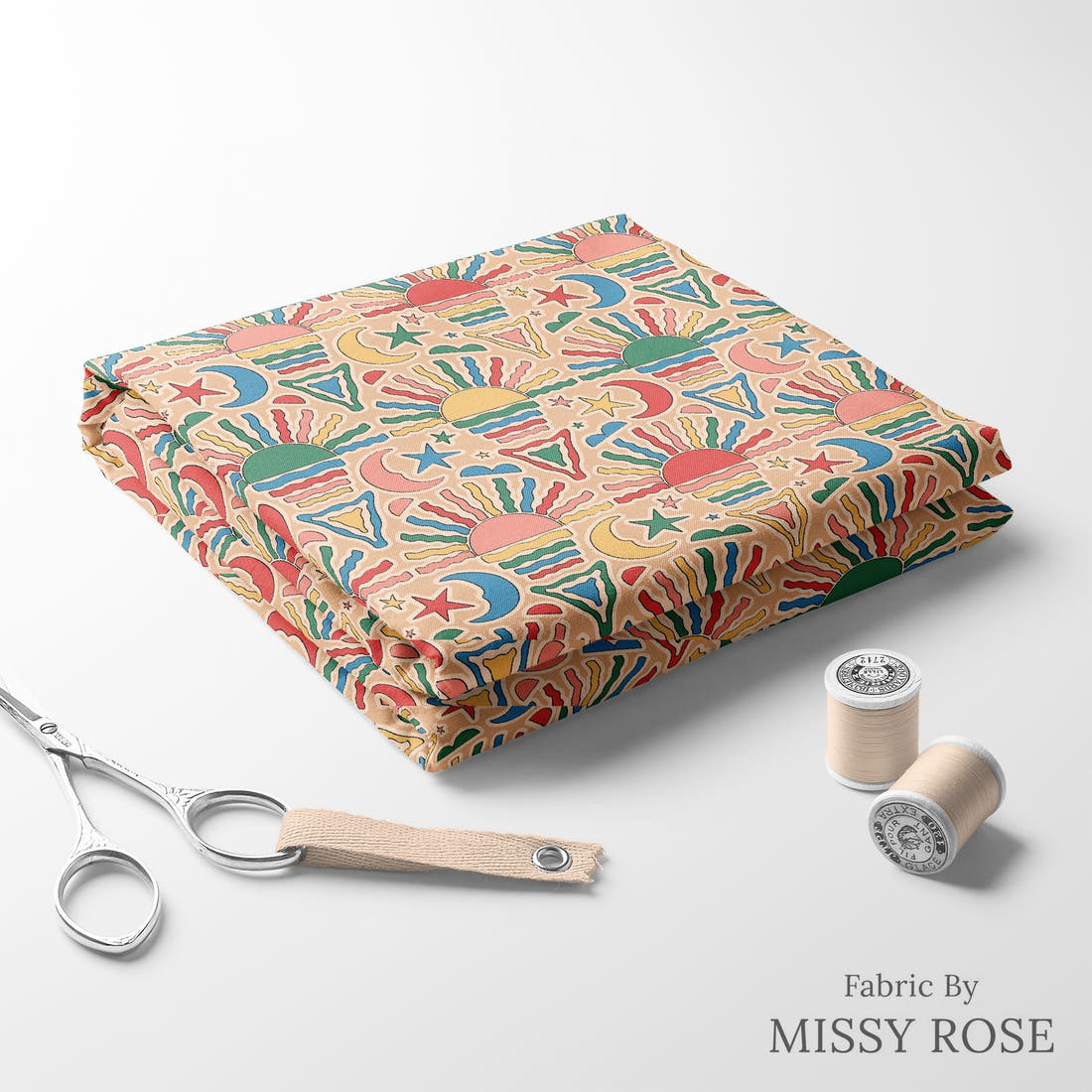 Studio Saturate Fabric 73 folded fabric stack with matching thread - pre-order fabric Australia | Fabric by Missy Rose