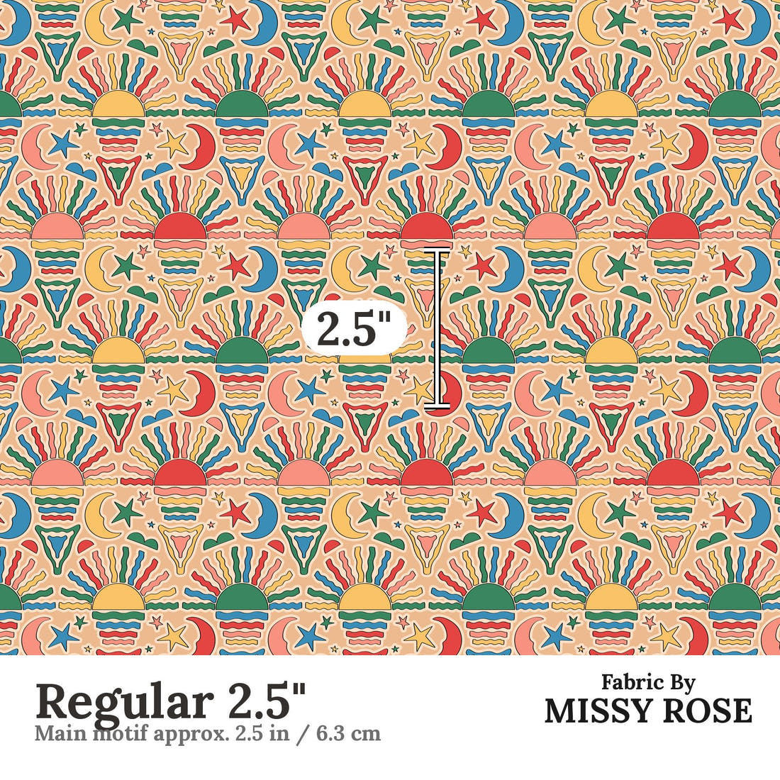 Studio Saturate Fabric 73 Regular 2.5 inch print scale guide | Fabric by Missy Rose