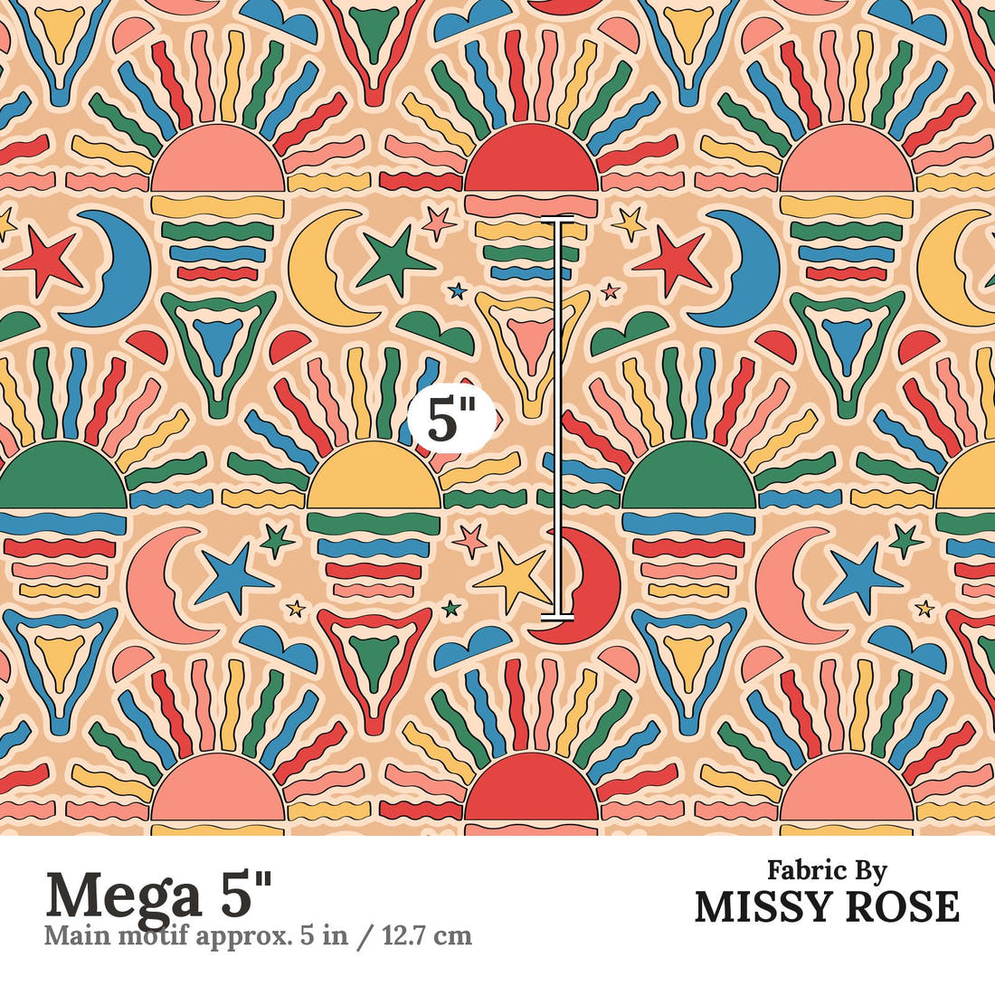 Studio Saturate Fabric 73 Mega 5 inch print scale guide | Fabric by Missy Rose