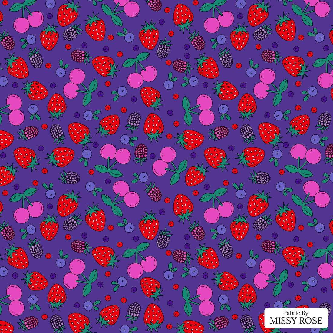 Studio Saturate Fabric 74 - flat view of the print, zoom in for detail | Fabric by Missy Rose