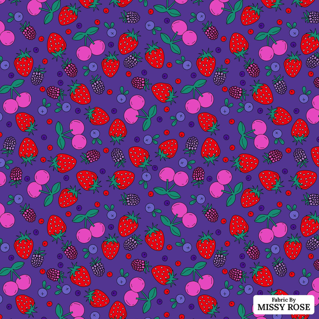 Studio Saturate Fabric 74 - flat view of the print, zoom in for detail | Fabric by Missy Rose