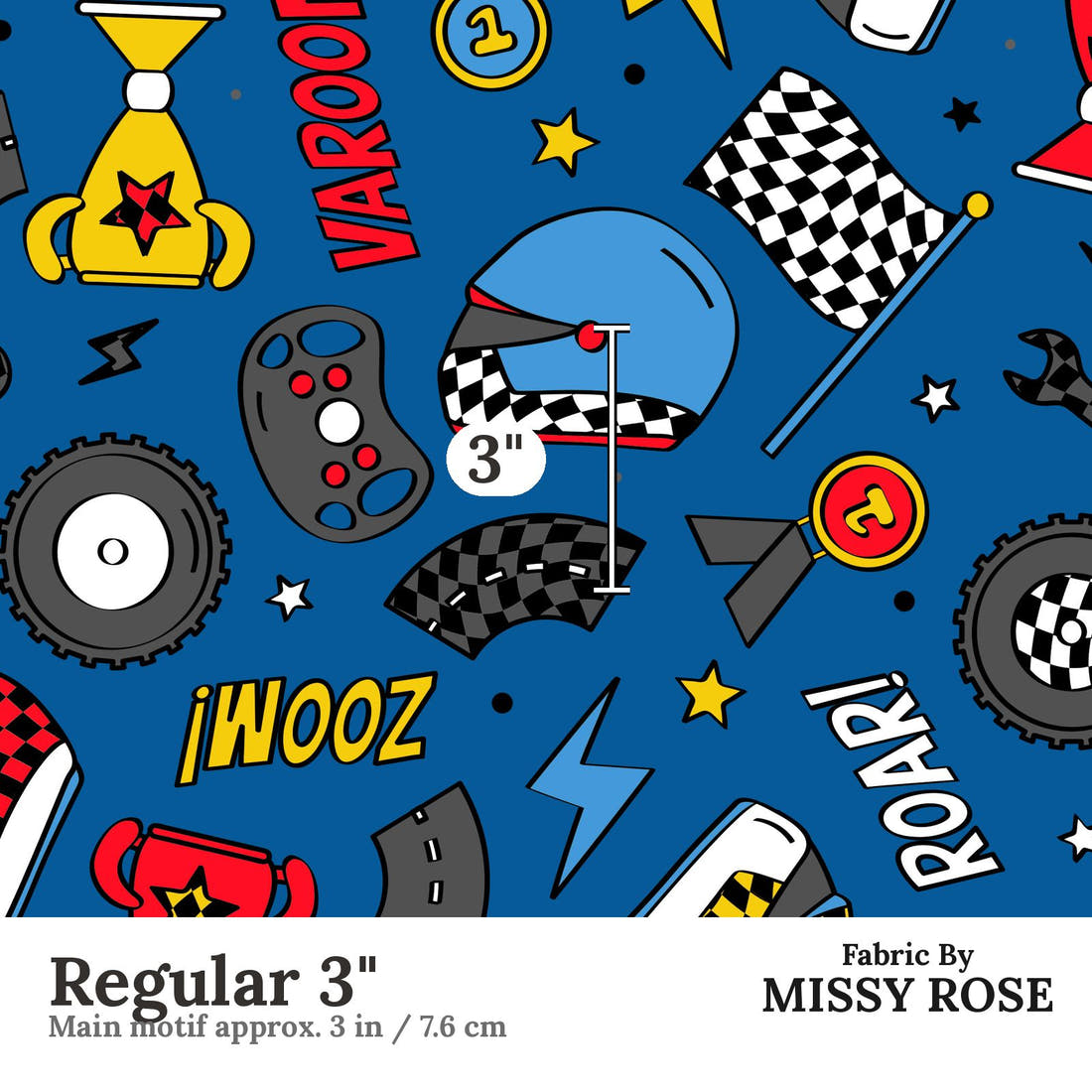 Studio Saturate Fabric 75 Regular 3 inch print scale guide | Fabric by Missy Rose