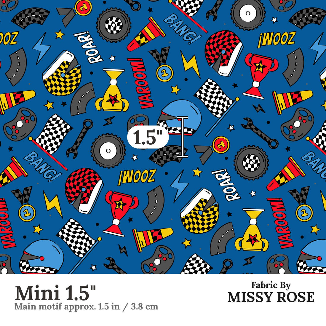 Studio Saturate Fabric 75 Mini 1.5 inch print scale guide | Fabric by Missy Rose