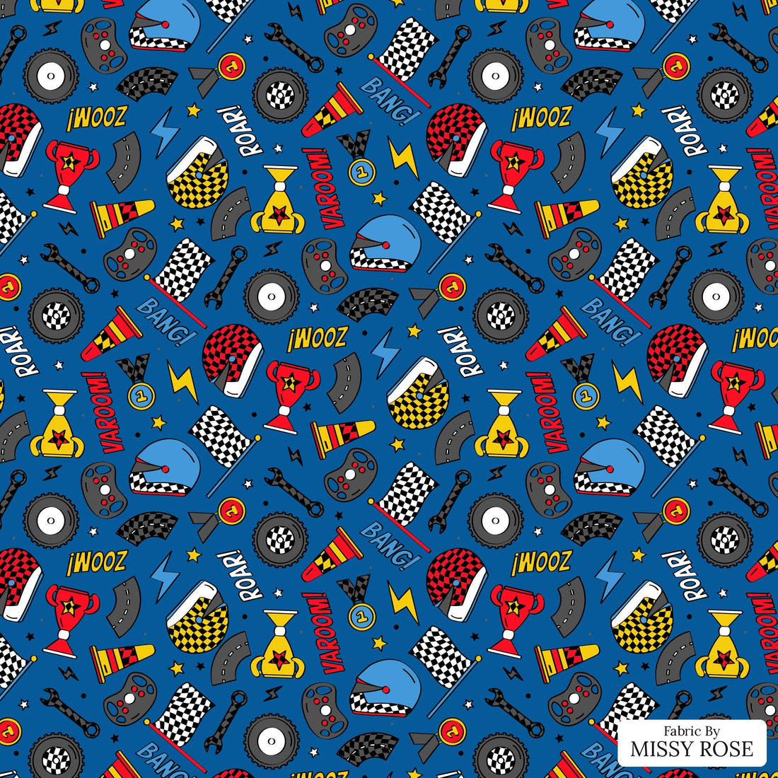 Studio Saturate Fabric 75 - flat view of the print, zoom in for detail | Fabric by Missy Rose