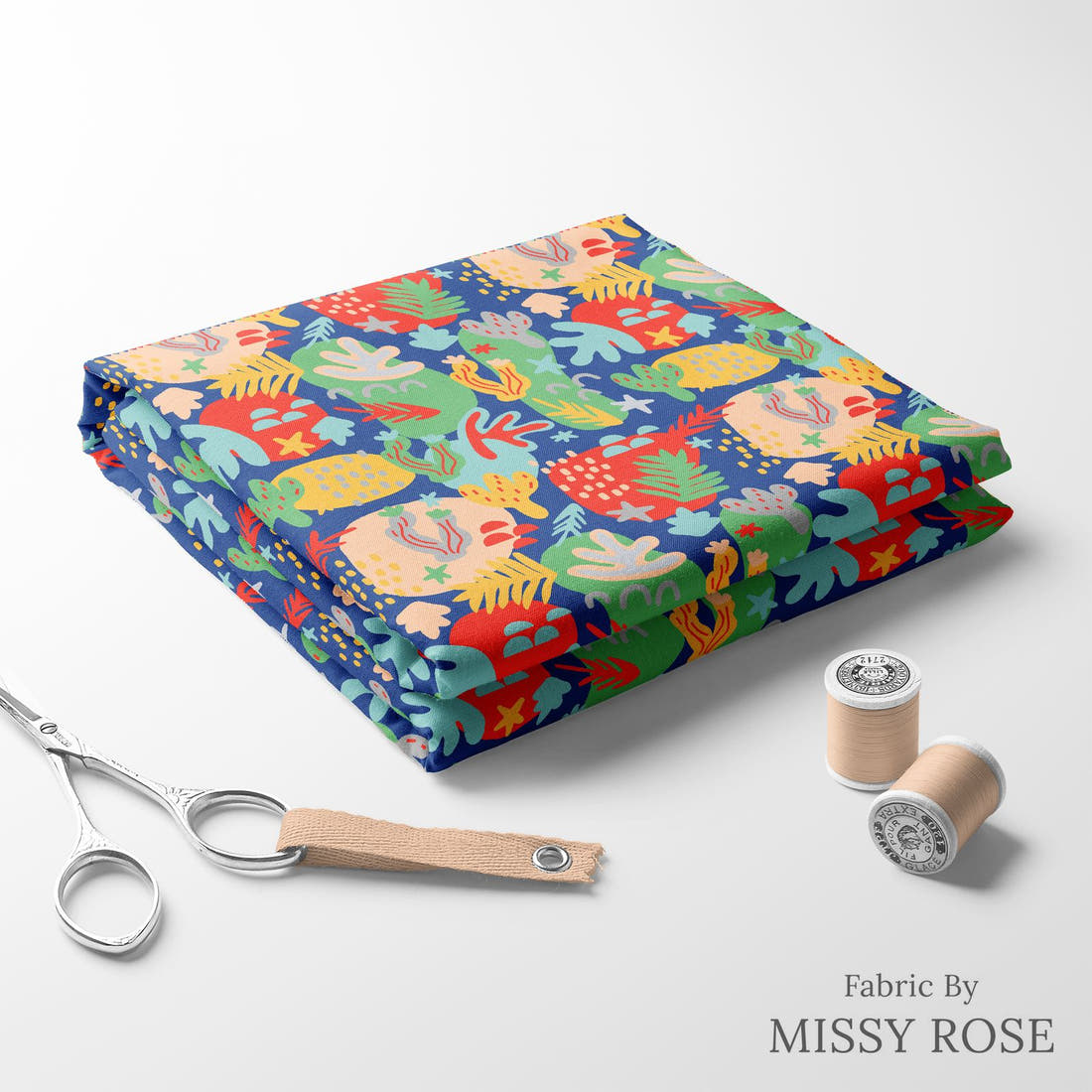 Studio Saturate Fabric 76 folded fabric stack with matching thread - pre-order fabric Australia | Fabric by Missy Rose