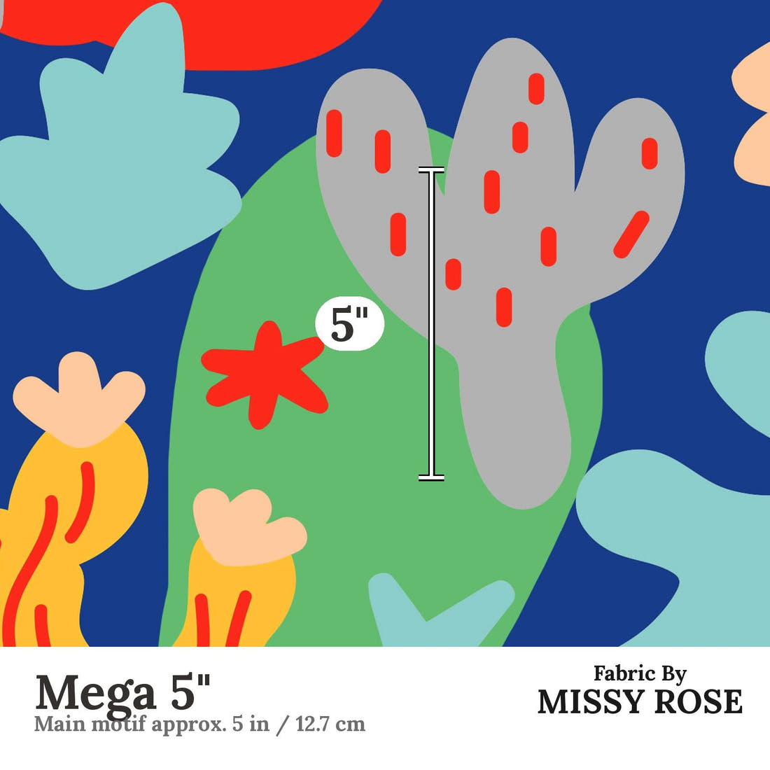 Studio Saturate Fabric 76 Mega 5 inch print scale guide | Fabric by Missy Rose