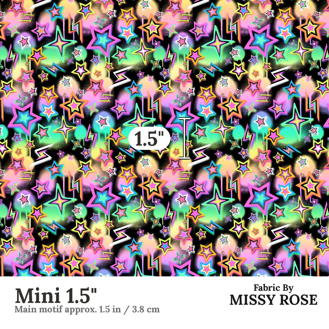Studio Saturate Fabric 77 Mini 1.5 inch print scale guide | Fabric by Missy Rose