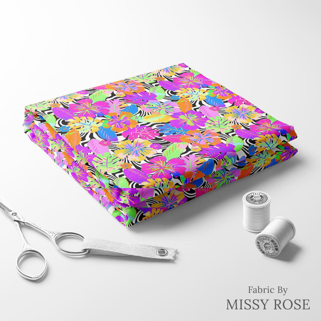 Studio Saturate Fabric 78 folded fabric stack with matching thread - pre-order fabric Australia | Fabric by Missy Rose