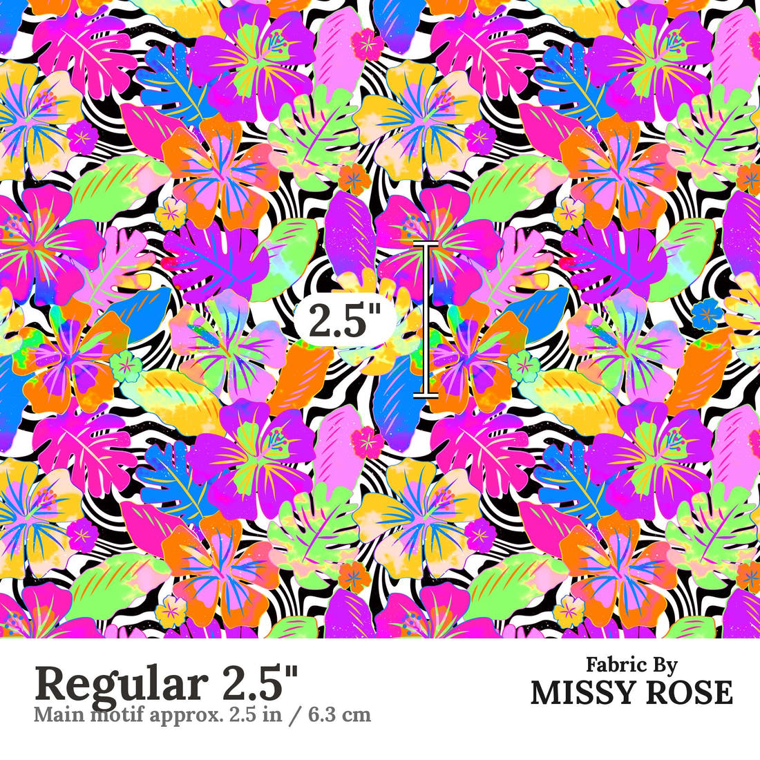 Studio Saturate Fabric 78 Regular 2.5 inch print scale guide | Fabric by Missy Rose