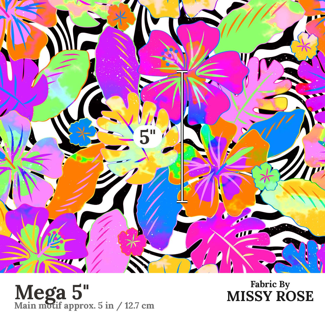 Studio Saturate Fabric 78 Mega 5 inch print scale guide | Fabric by Missy Rose