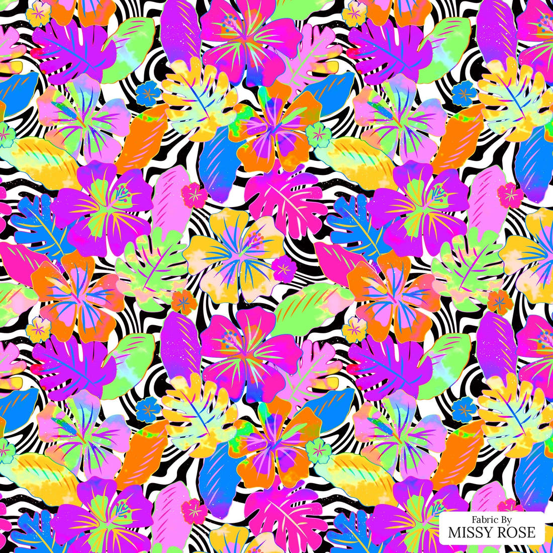 Studio Saturate Fabric 78 - flat view of the print, zoom in for detail | Fabric by Missy Rose