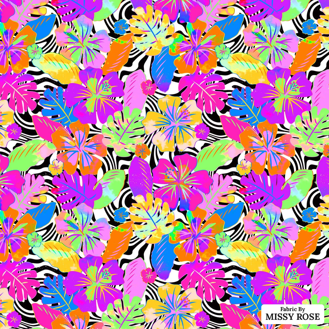 Studio Saturate Fabric 78 - flat view of the print, zoom in for detail | Fabric by Missy Rose