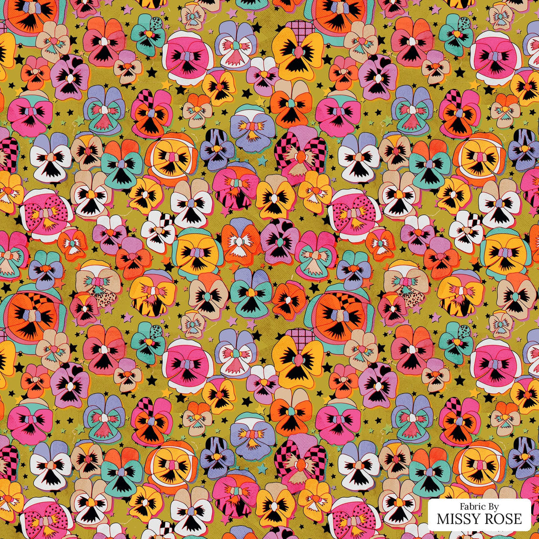 Studio Saturate Fabric 79 - flat view of the print, zoom in for detail | Fabric by Missy Rose