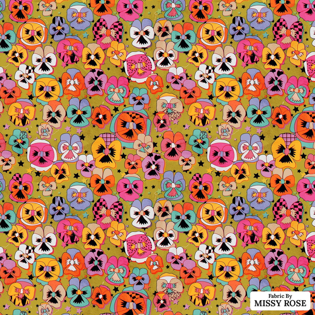 Studio Saturate Fabric 79 - flat view of the print, zoom in for detail | Fabric by Missy Rose